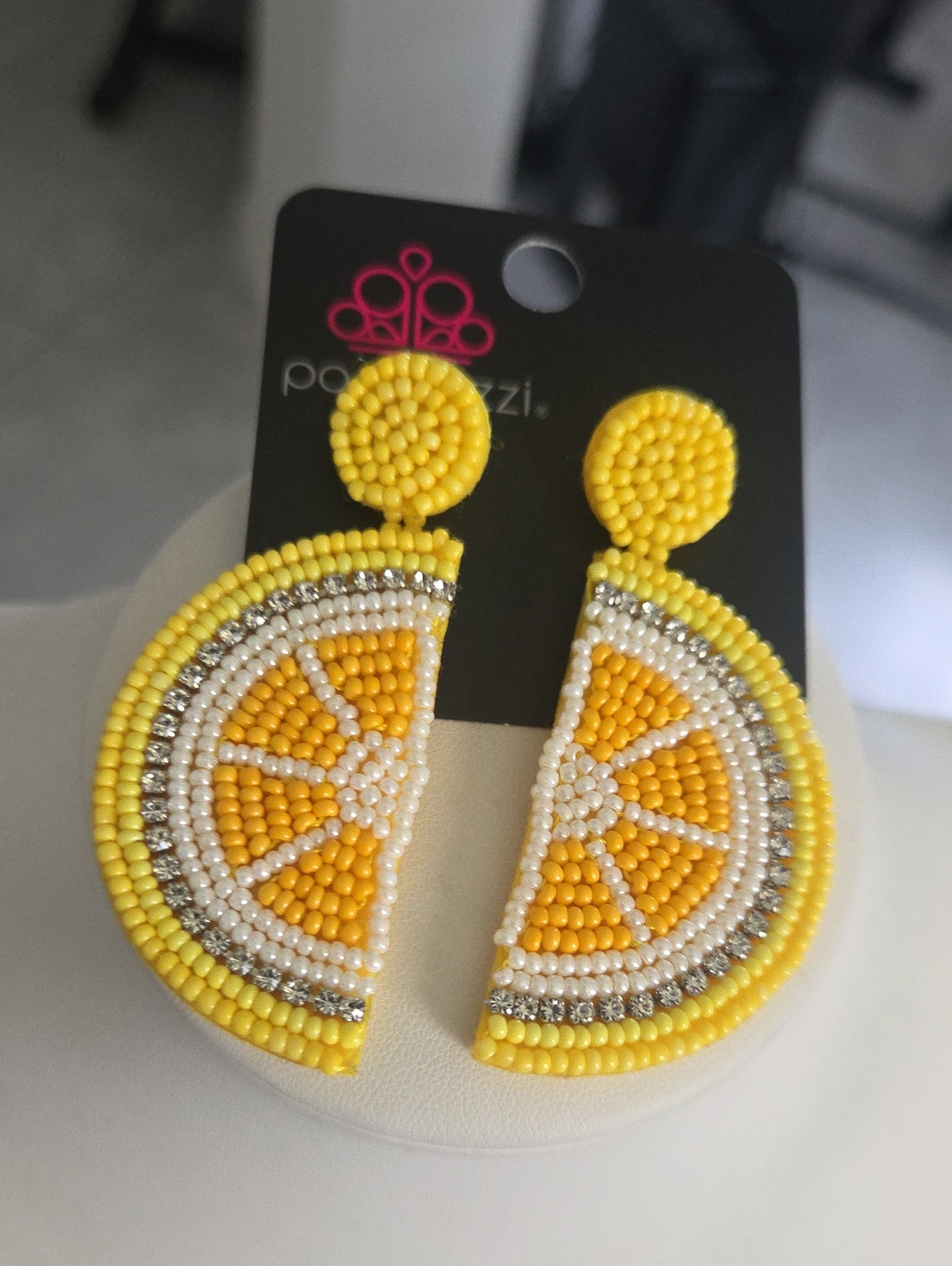 Paparazzi Lemon Slice Post Earrings Nwt